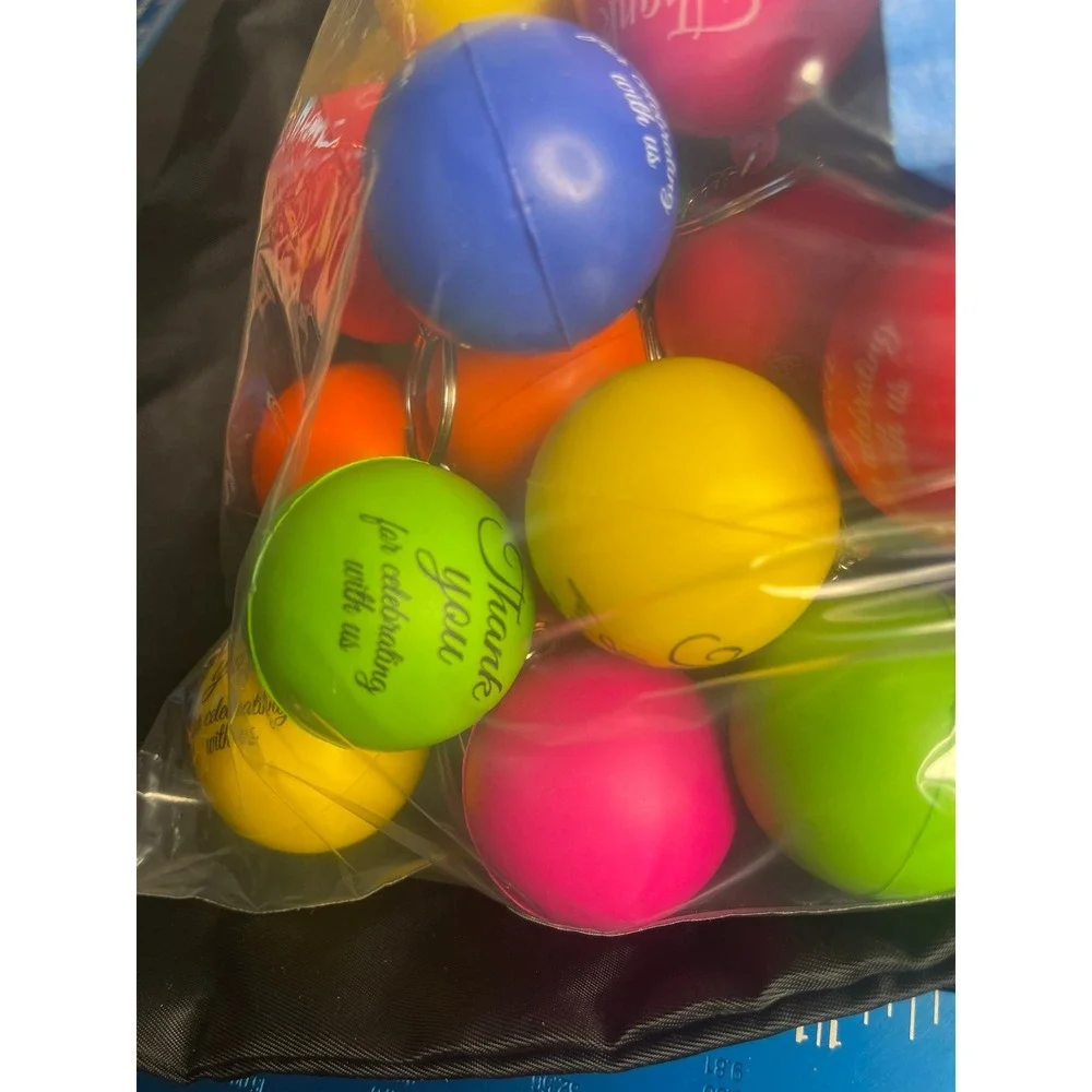 60pc Thank You For Celebrating With Us Stress‎ Ball Bulk Party Favors Multicolor